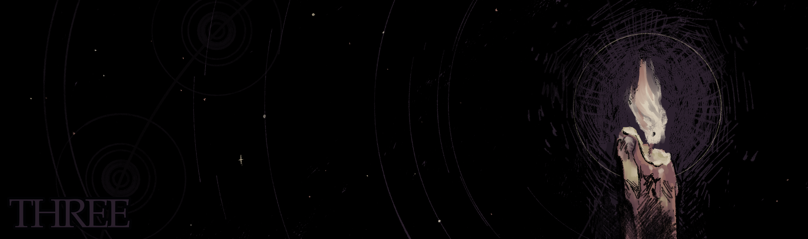 Chapter Three: Illustration of a lit candle.